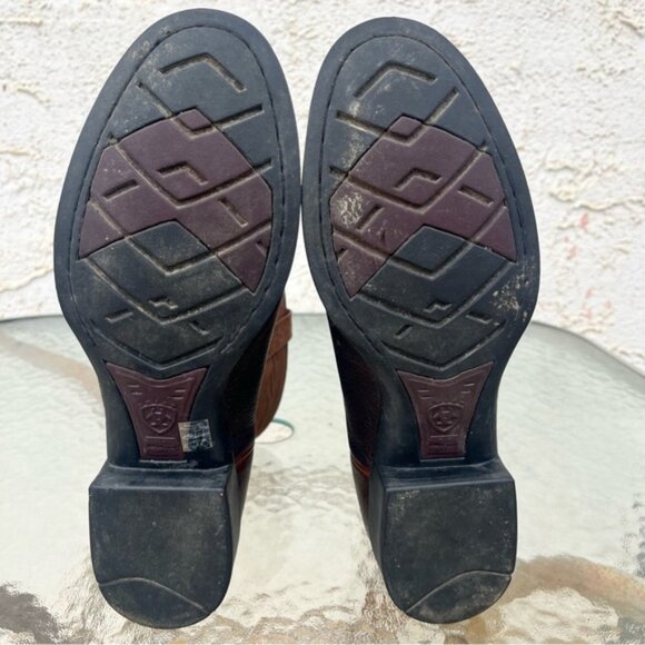 Ariat Western Cowboy Heritage Roper Boots Distressed Brown - Picture 9 of 15